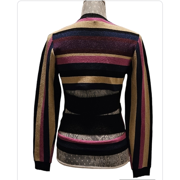 Rachel Roy Metallic Strappy Back Sweater sz L - Picture 5 of 10